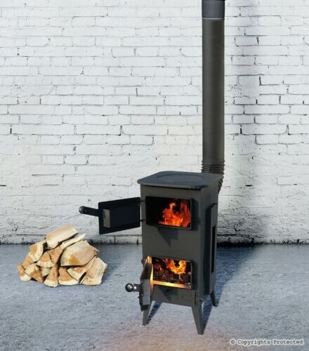 Black stove log burner pipes - black,