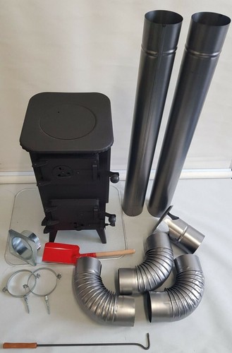 Wood log burner stove flue - stove, +